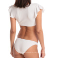 2020 JIEJIN HOT Sexy Ladies Plus Size Mulheres Sexy Biquíni Girls White Plain Swimwear Design exclusivo